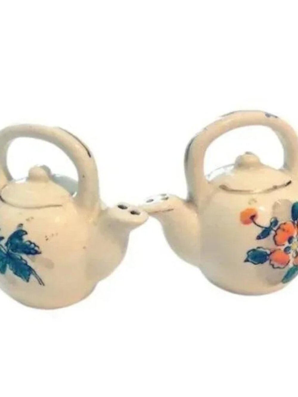 Vintage Ceramic Glazed Teapot Salt & Pepper Shakers